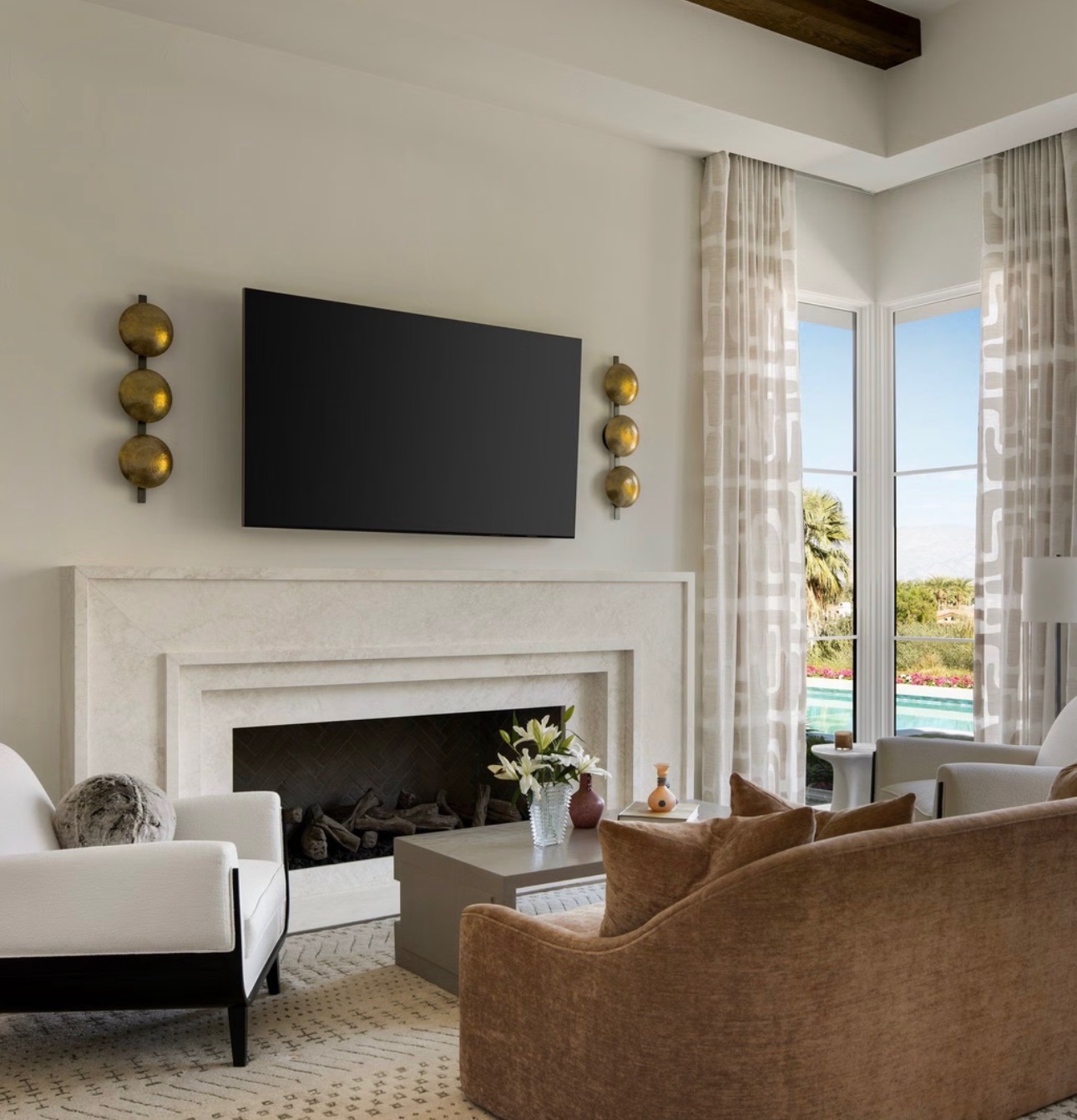 TV mounted on the wall